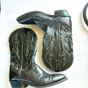 Laredo Cowboy Boots 10D Men’s Made in the USA Leather Upper Black Work Dance